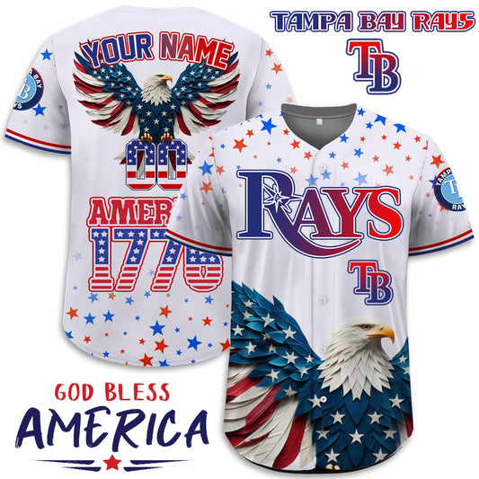 Tampa Bay Rays x Happy Independence Day Jersey Limited 2025-3D Baseball Jersey