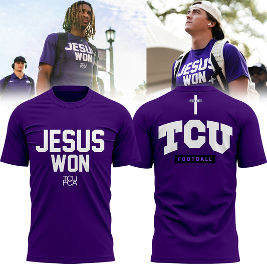 TCU Horned Frogs football x Jesus Won Limited Edition Tshirt 2025.