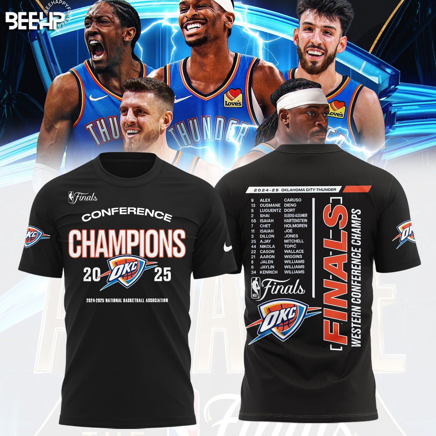 Oklahoma City Thunder 2025 Western Conference Champions T-Shirt
