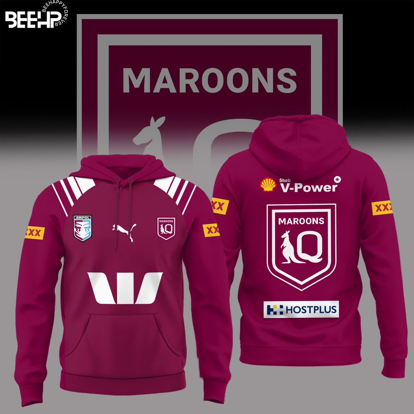 Queensland Maroons Back In Black Uniform 2025 Hoodie