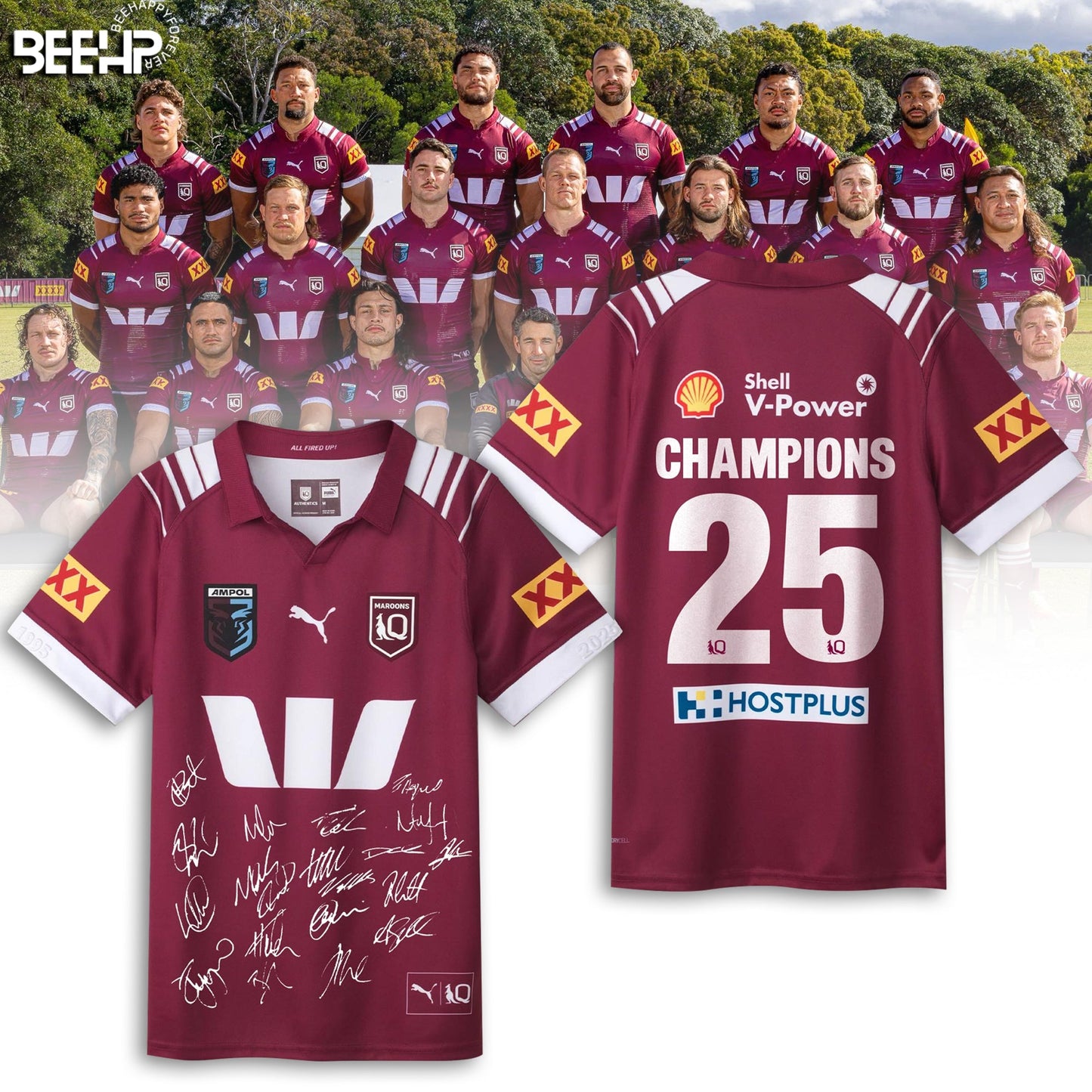 Queensland Maroons Of Origin 2025 Champions Rugby Jersey