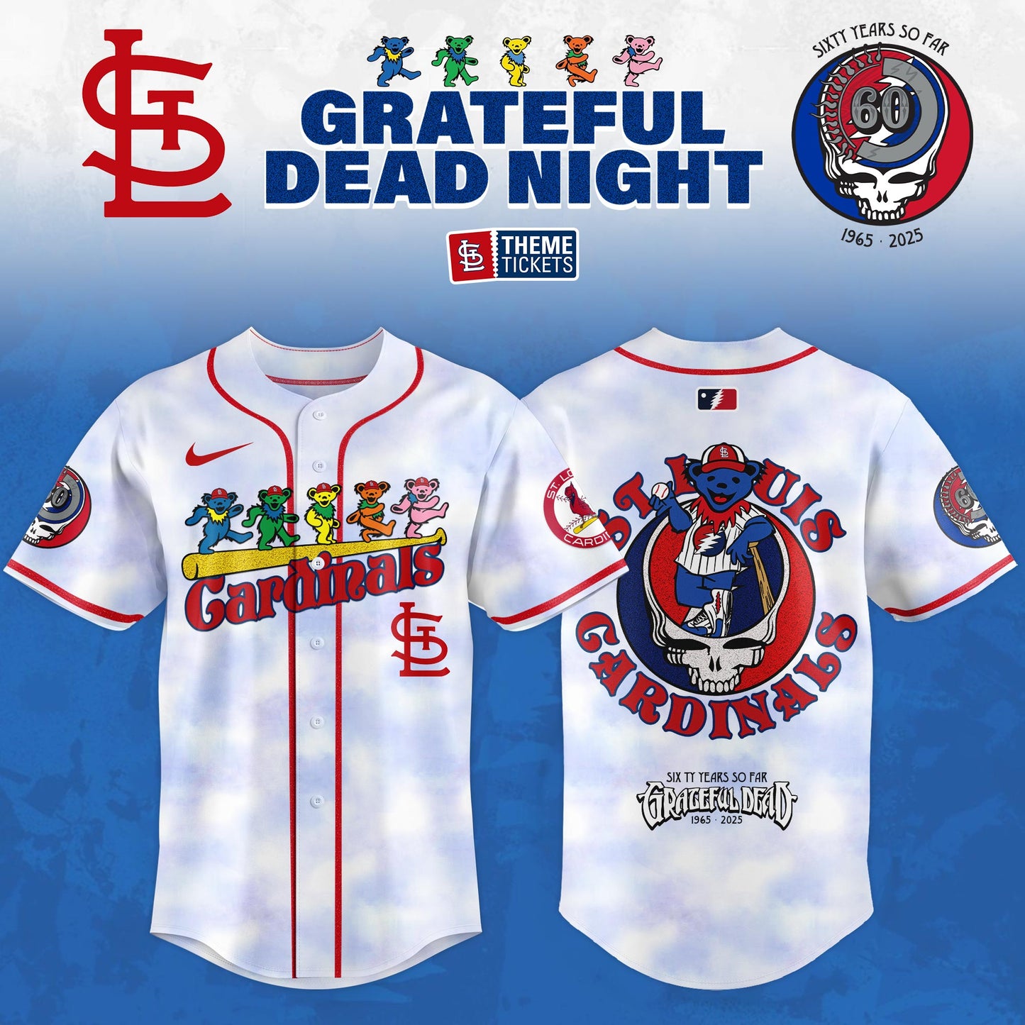 St. Louis Cardinals x Grateful Dead Night Game 2025 New Jersey