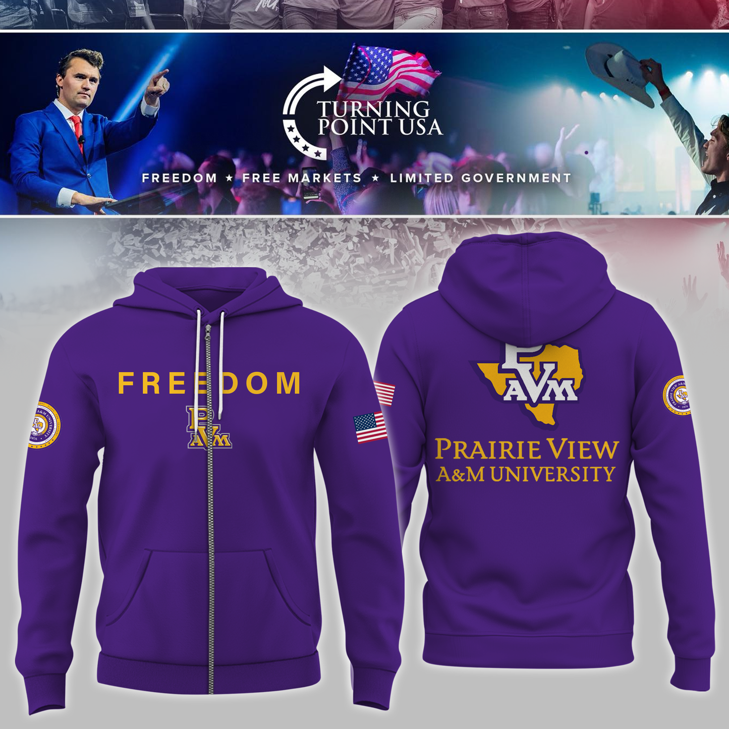 Prairie View University x Turning Point USA Zip Hoodie