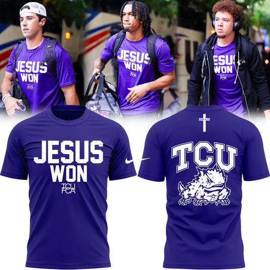 TCU Horned Frogs football x Jesus Won Limited Edition Tshirt 2025