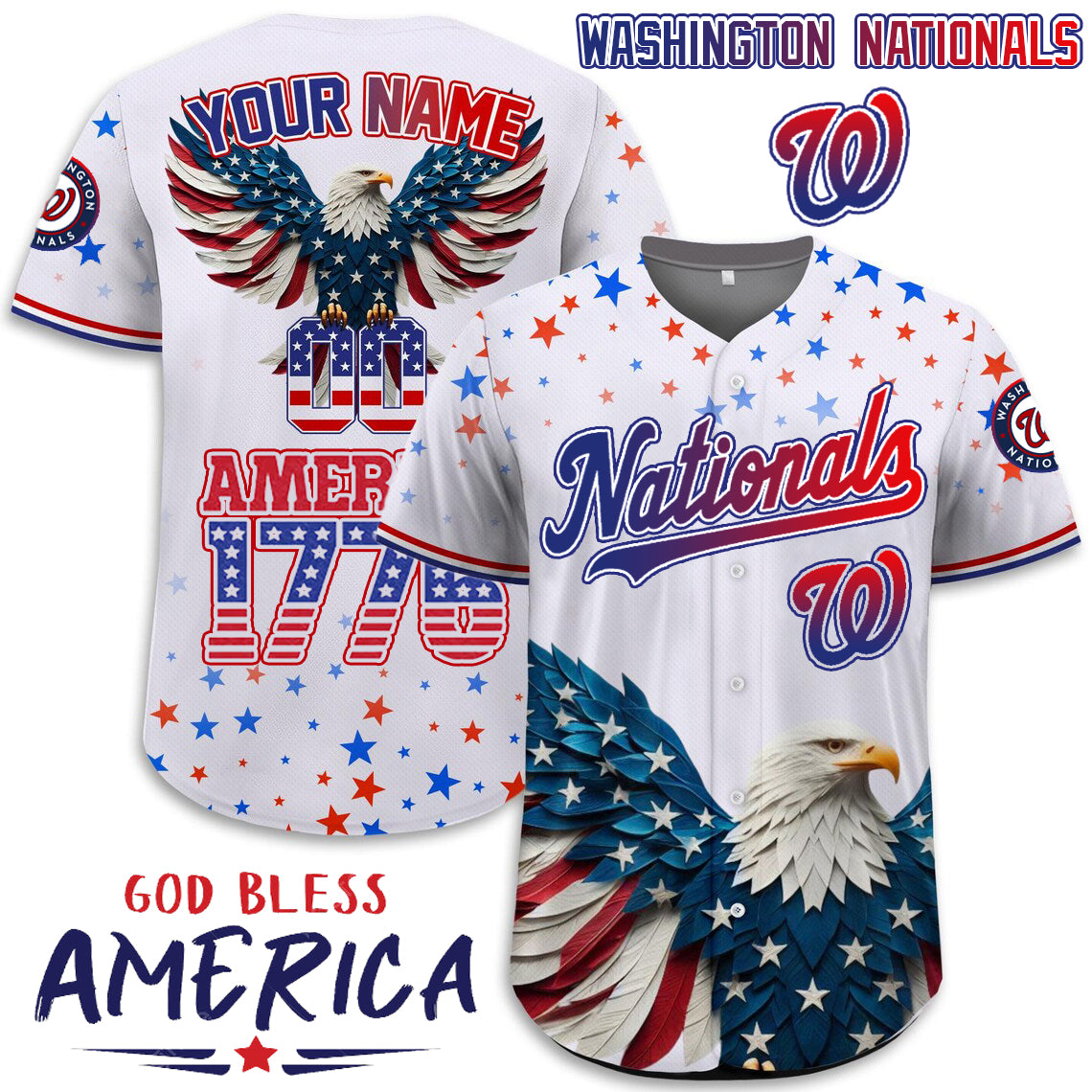 Washington Nationals x Happy Independence Day Jersey Limited 2025-3D Baseball Jersey
