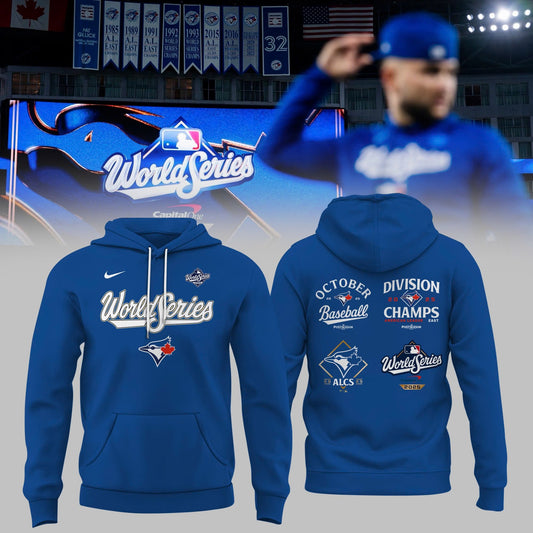 Toronto Blue Jays Royal 2025 World Series Collection Therma Fleece Hoodie v6