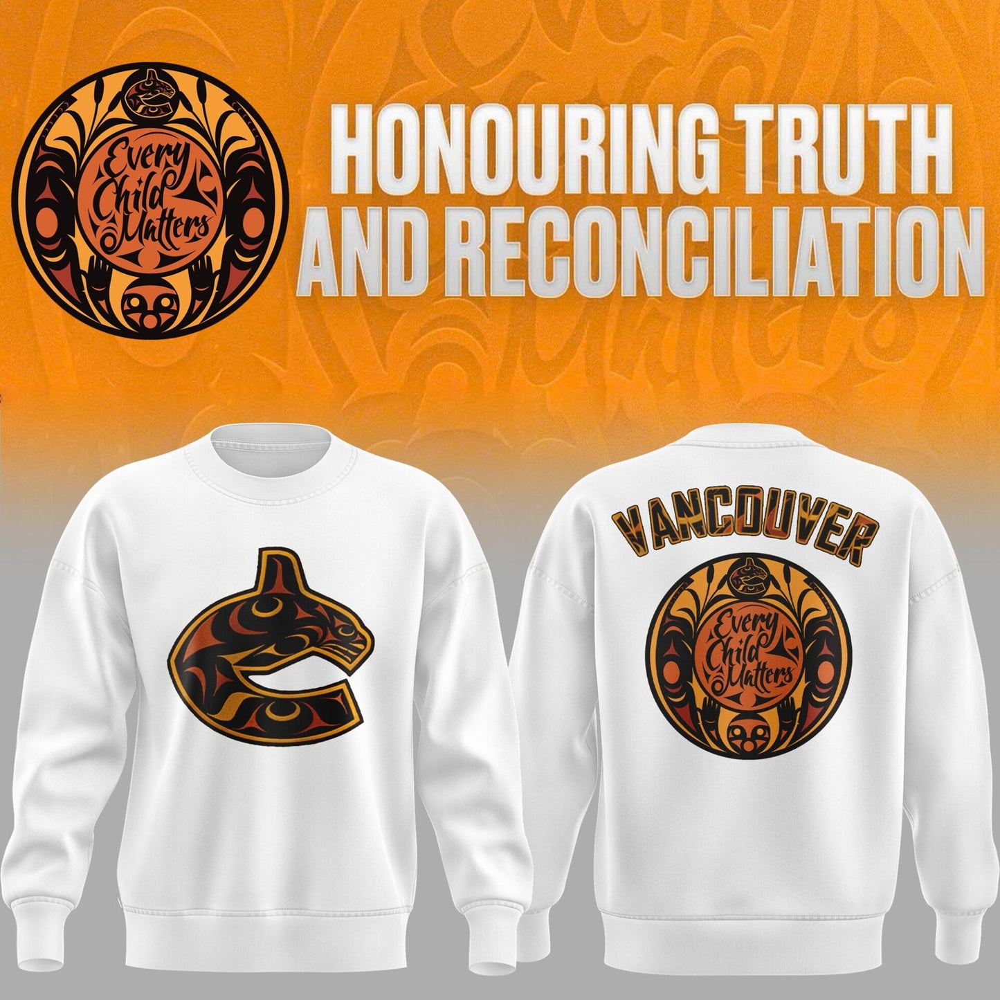 Vancouver Canucks Truth and Reconciliation Sweatshirt-AB031325527