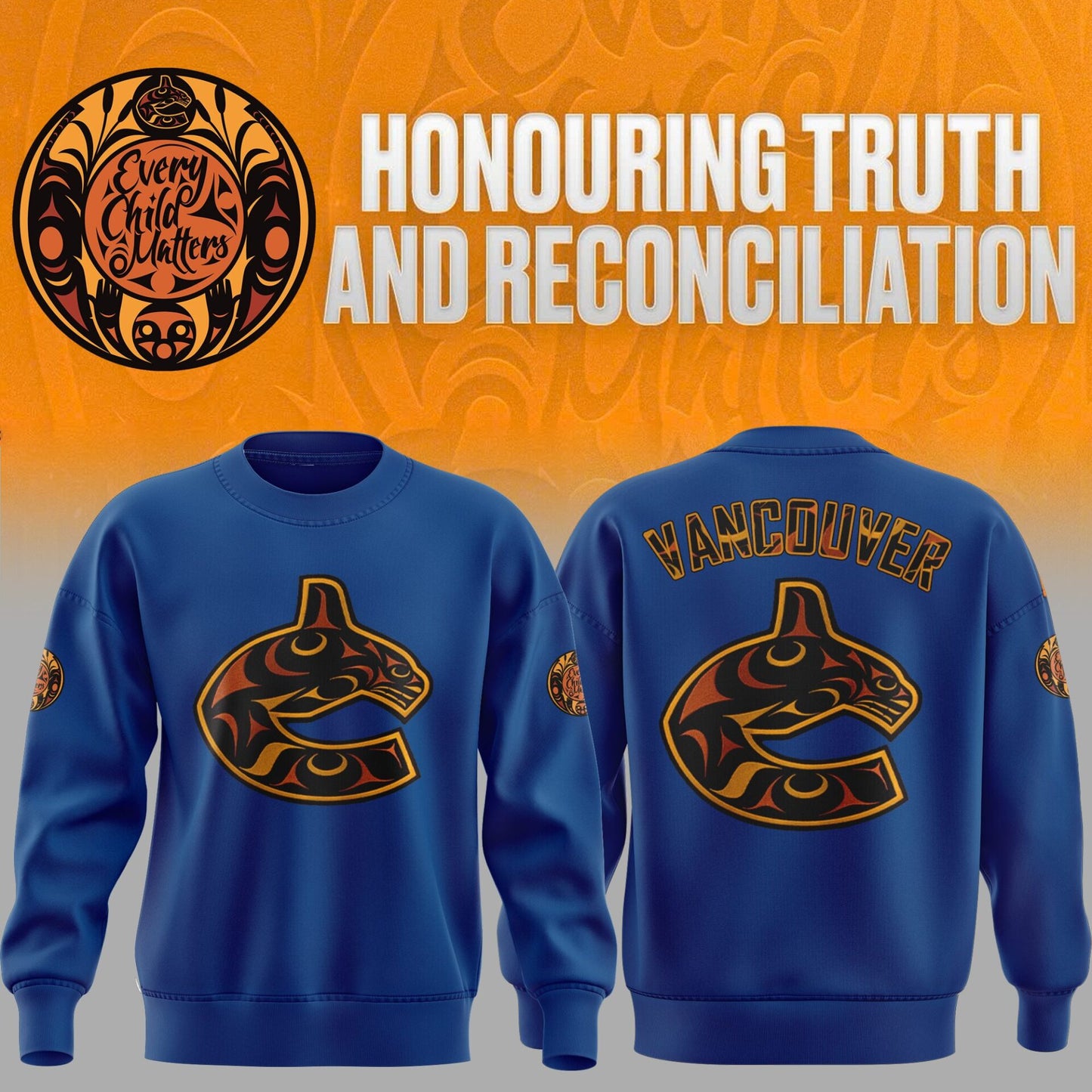 Vancouver Canucks Truth and Reconciliation Sweatshirt-AB031325528