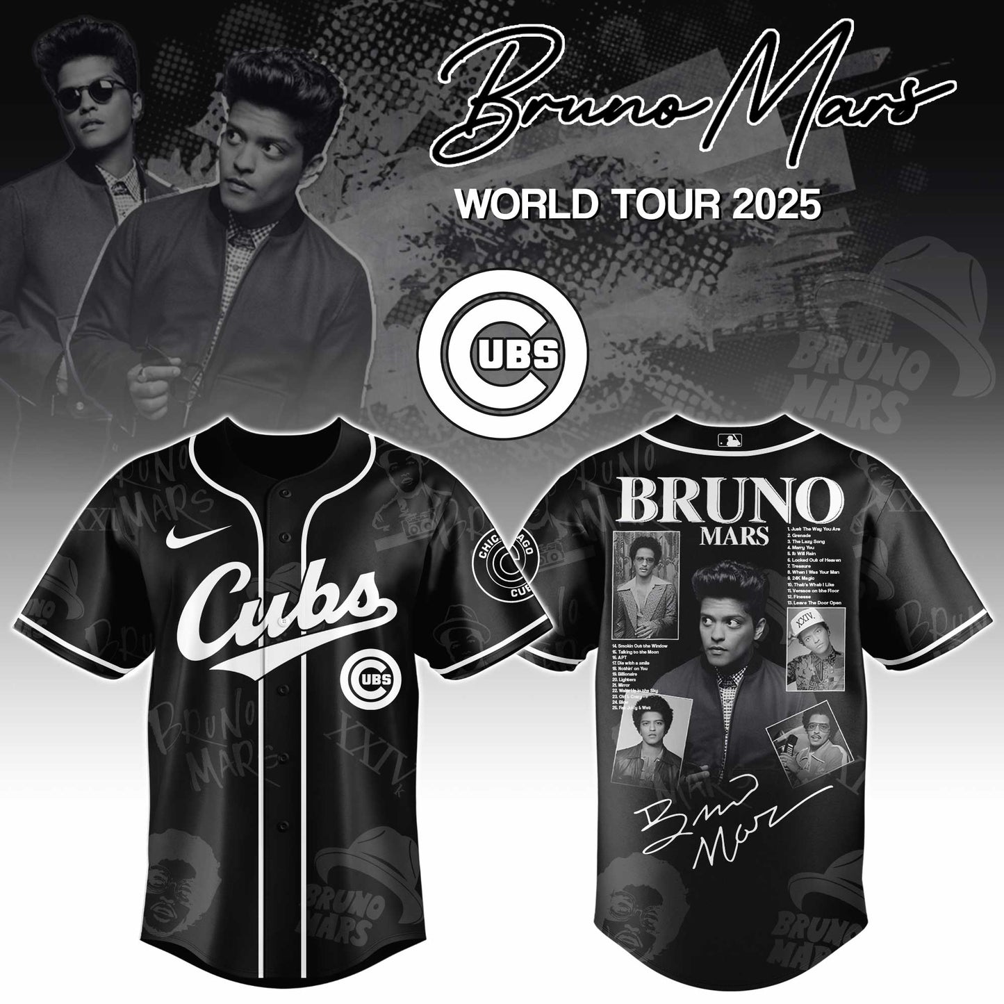 C Cubs x Bruno Mars at Park MGM 2025 Jersey Editions Limited +Selling Out Fast