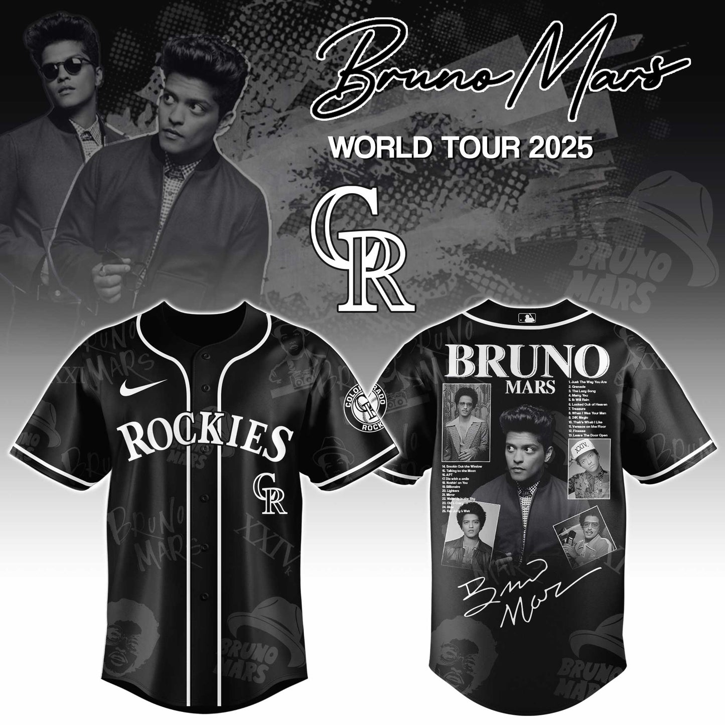 C Rockies x Bruno Mars at Park MGM 2025 Jersey Editions Limited +Selling Out Fast
