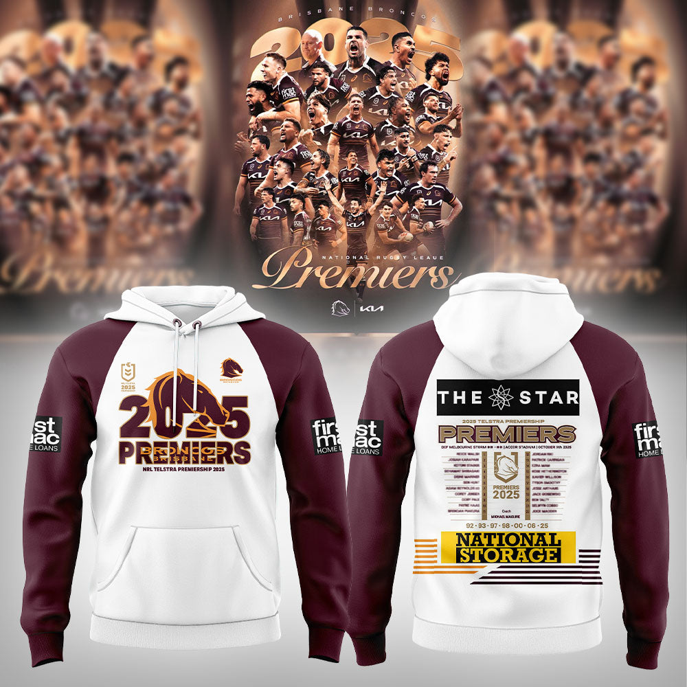 B.Broncos NRL Finals 2025 Champions Combo Hoodie