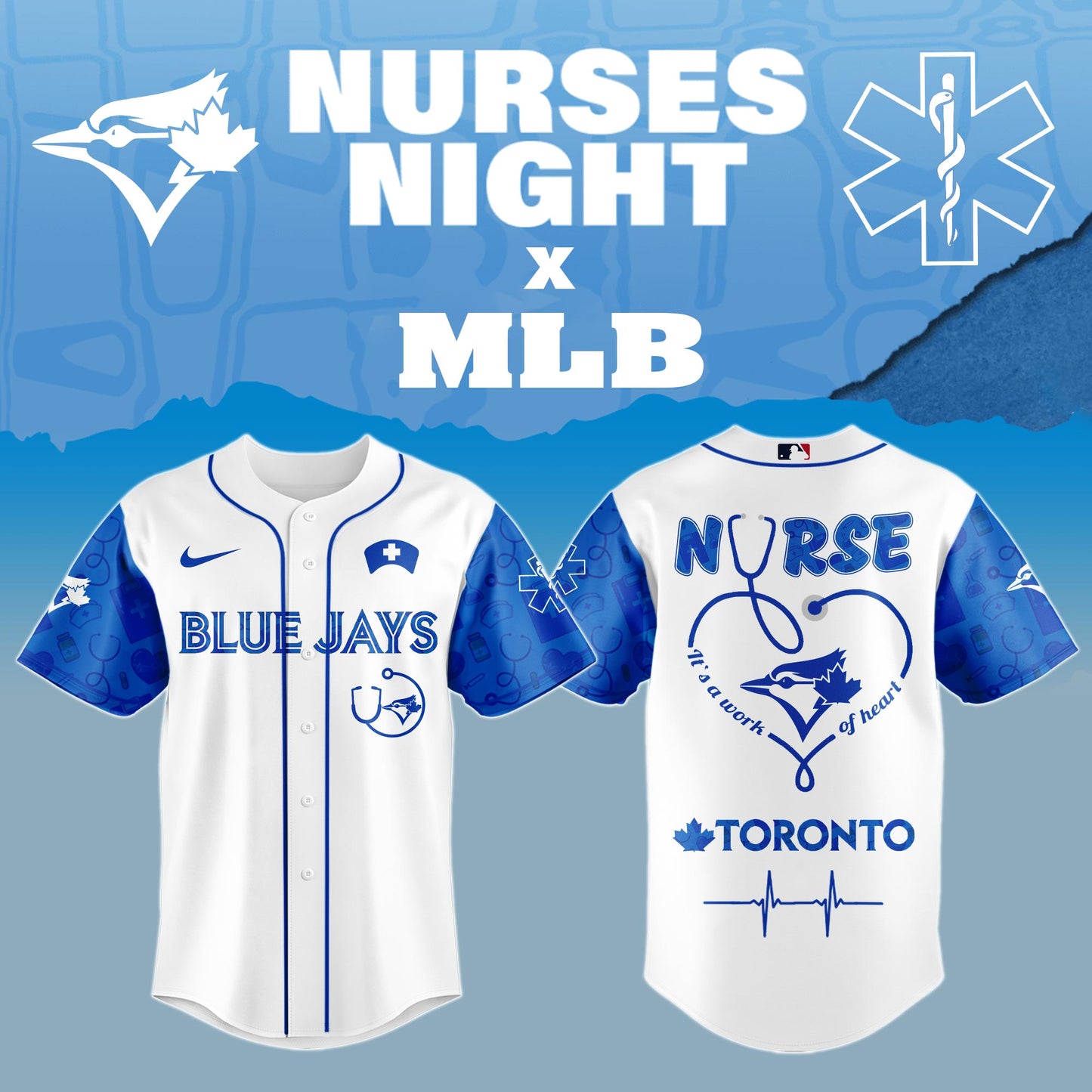 .Toronto Blue Jays Nurses Game Night Special Edition Jersey