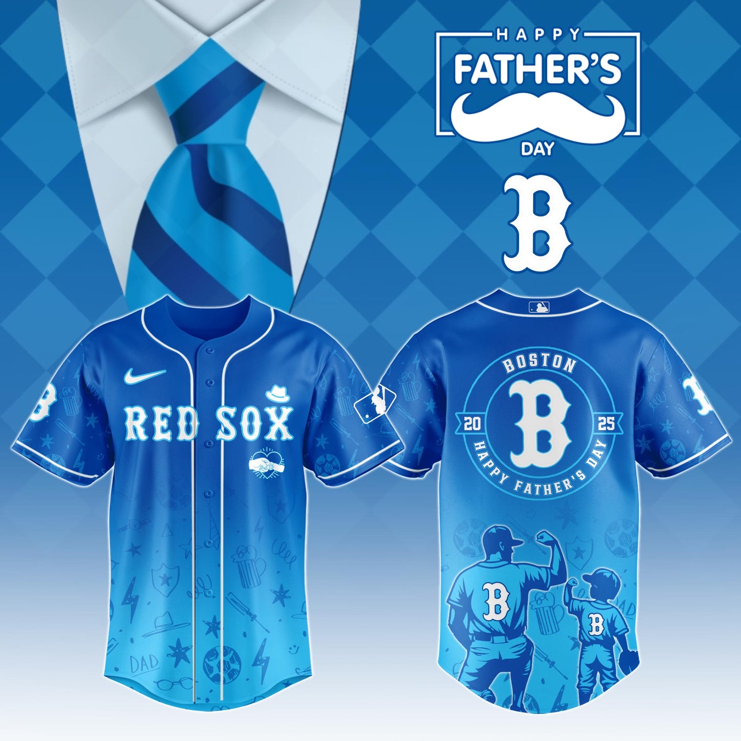 .Boston Red Sox Special Father's Day Limited Edition Jersey