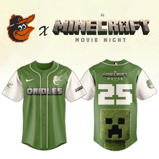 ,    Baltimore Orioles MLB x A MINECRAFT MOVIE Night Jersey Editions Limited