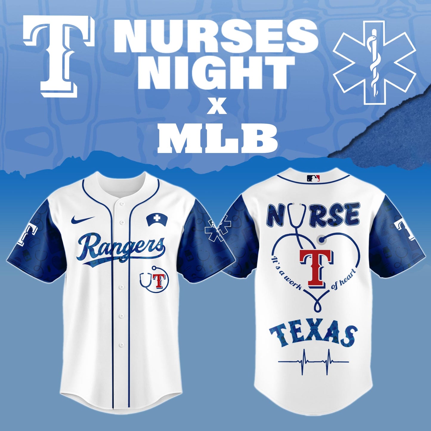 Texas Rangers Nurses Game Night Special Edition Jersey