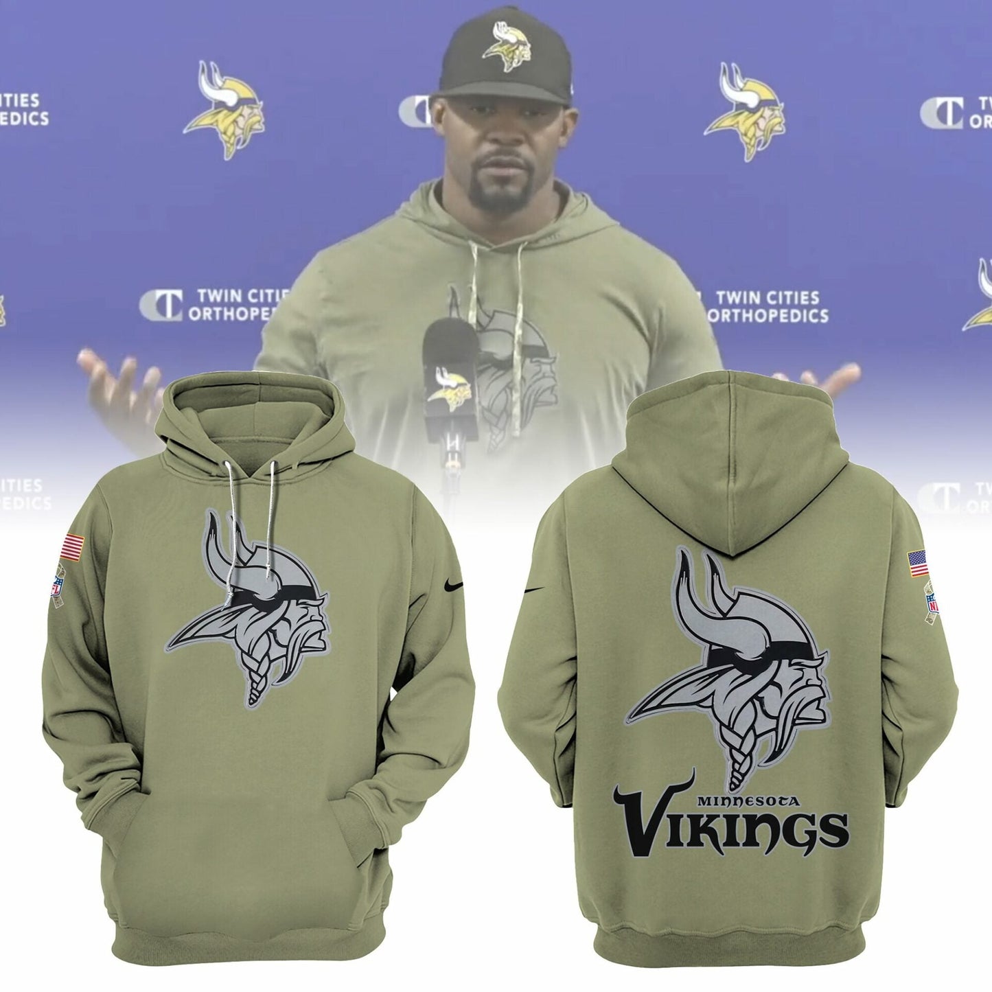 Premium Minnesota Vikings Merch - Minnesota Vikings Football 2025 Limited Edition “Winter Warrior” - Veteran Hoodie - Gear Up For Game Day