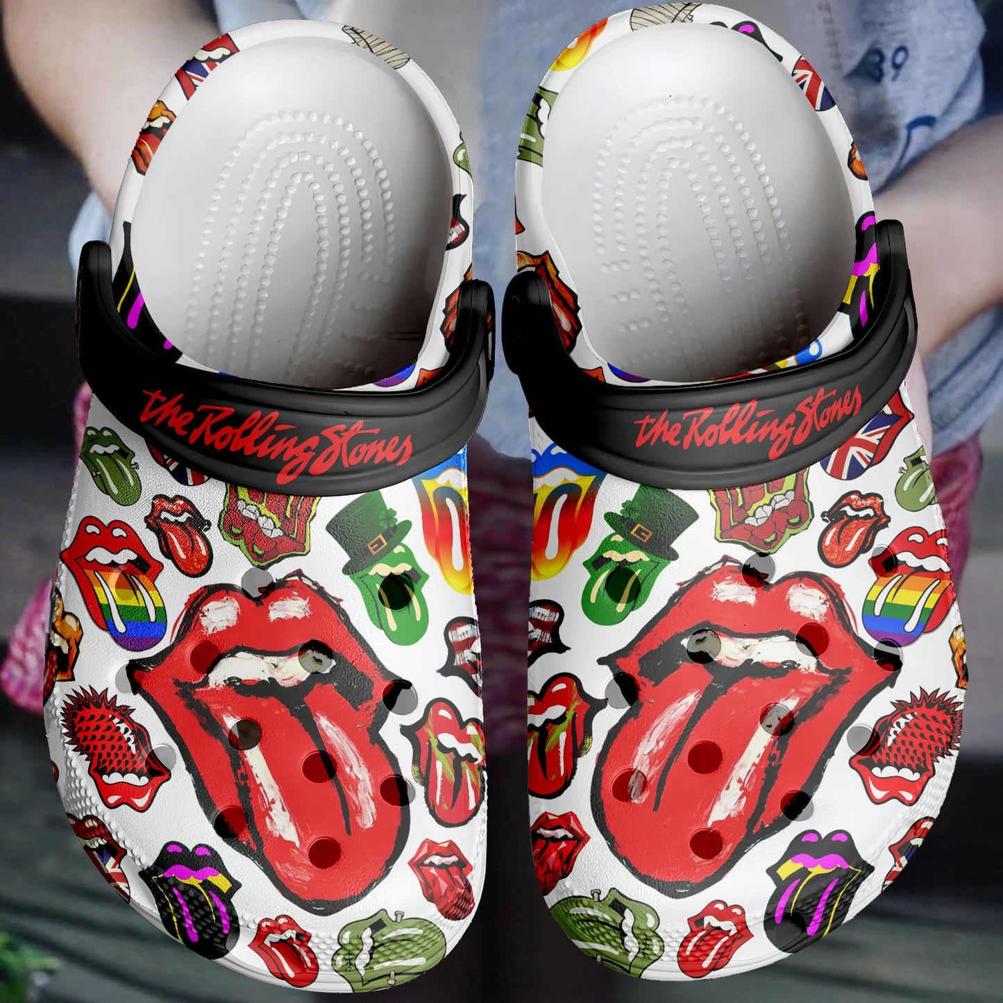 The Rolling Stones Crocs Crocband Clogs Shoes Comfortable For Men Women