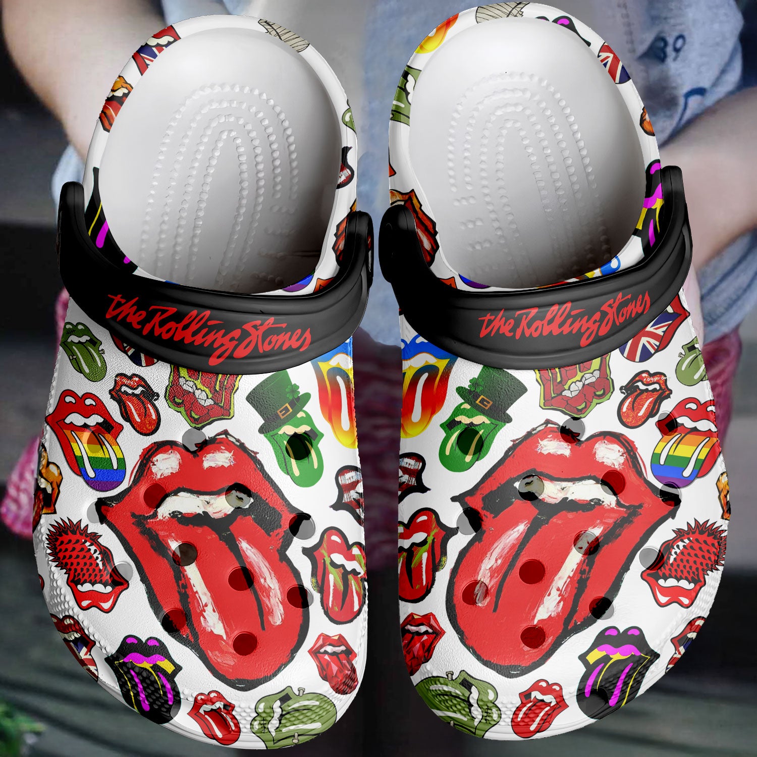 The Rolling Stones Crocs Crocband Clogs Shoes Comfortable For Men Women