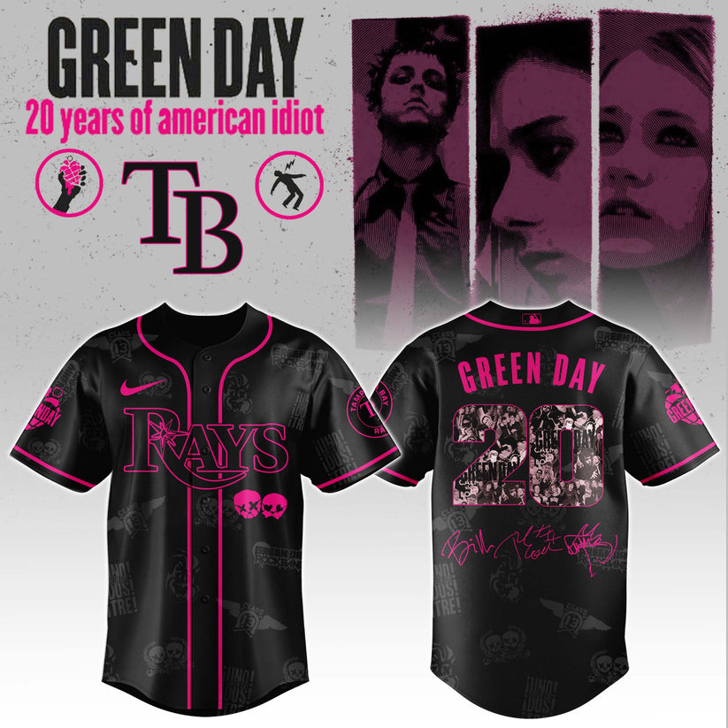 T B Rays x Green Day 20th Anniversary Jersey 2025 Editions Limited + Selling Out Fast
