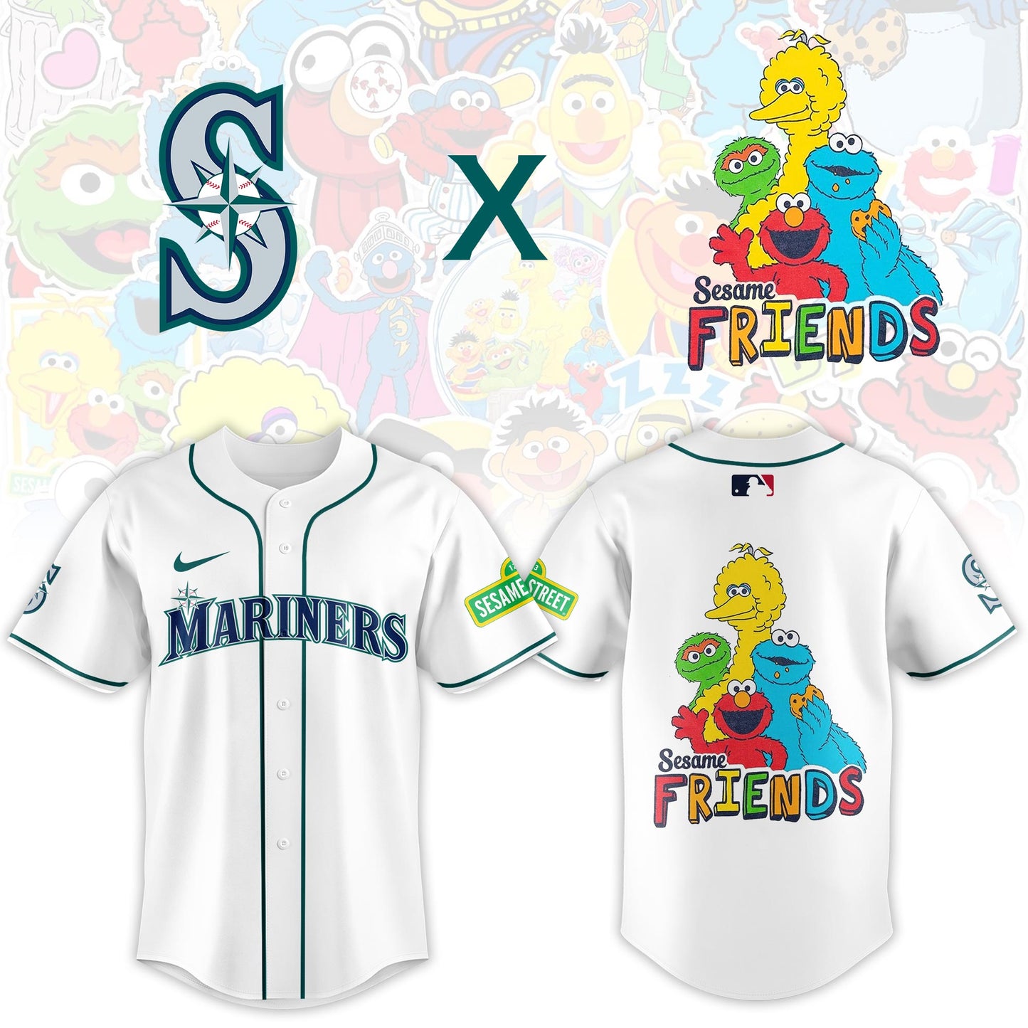 Seattle Mariners 2025 Sesame Street Night Limited Jersey