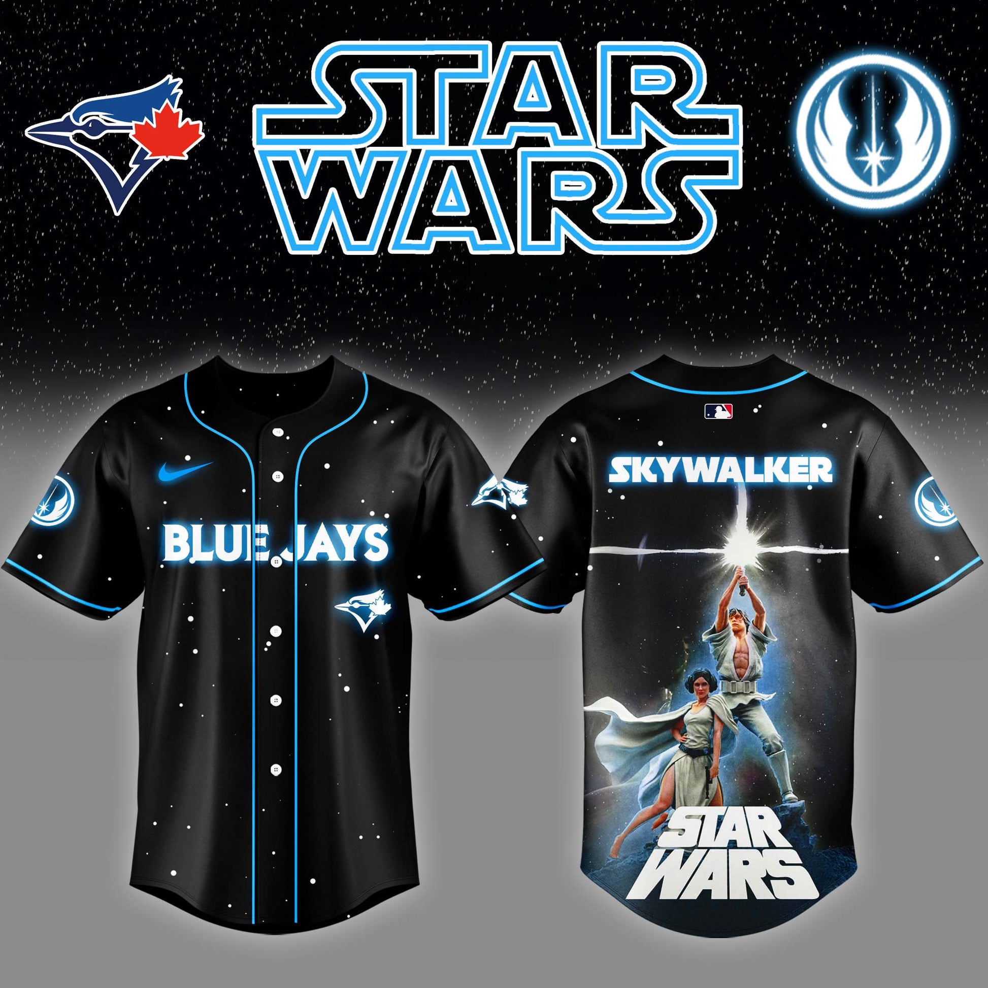 .Toronto Blue Jays x Stars Wars Luke Skywalker Game Night Baseball Jersey Editions Limited v4