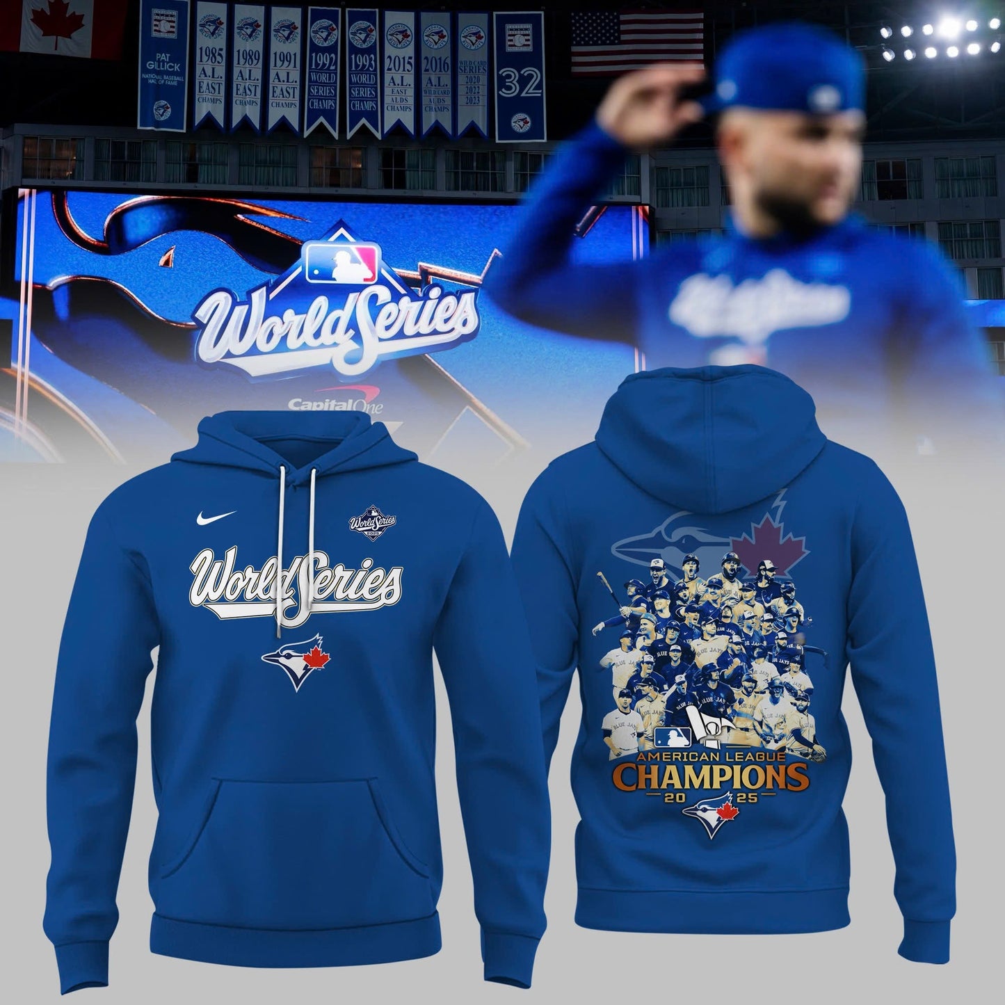Toronto Blue Jays Royal 2025 World Series Collection Therma Fleece Hoodie v2