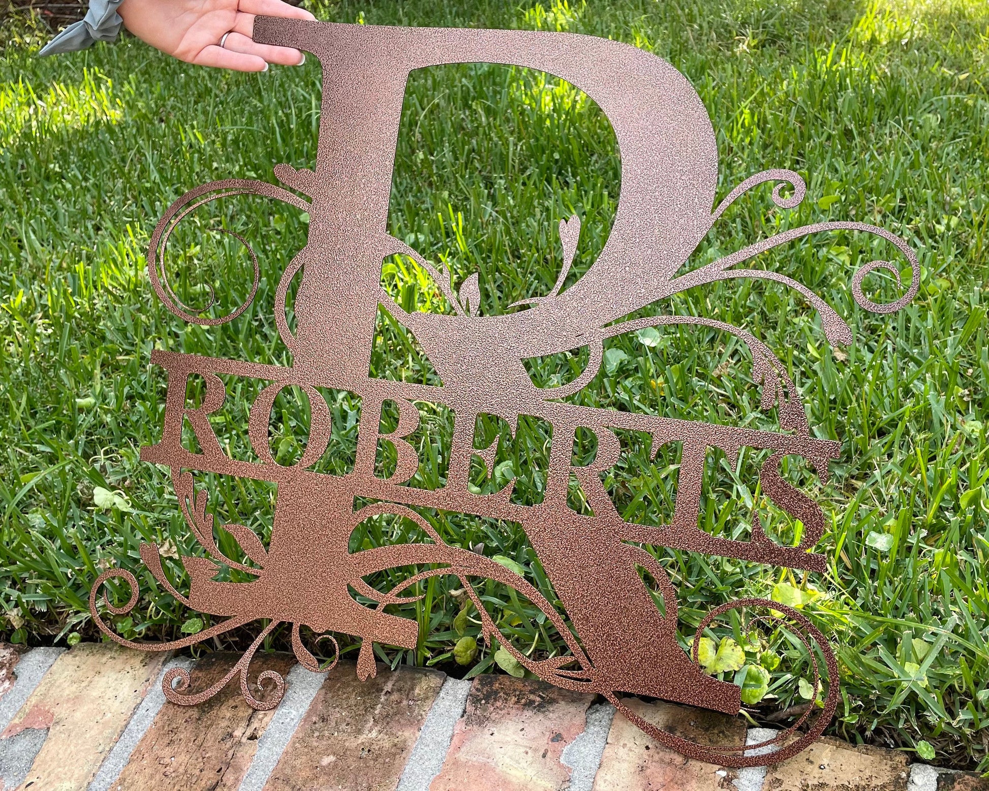Personalized Metal Sign Custom Last Name Sign Family Name Sign Metal Wall Art Split Monogram Personalized Wedding Gift