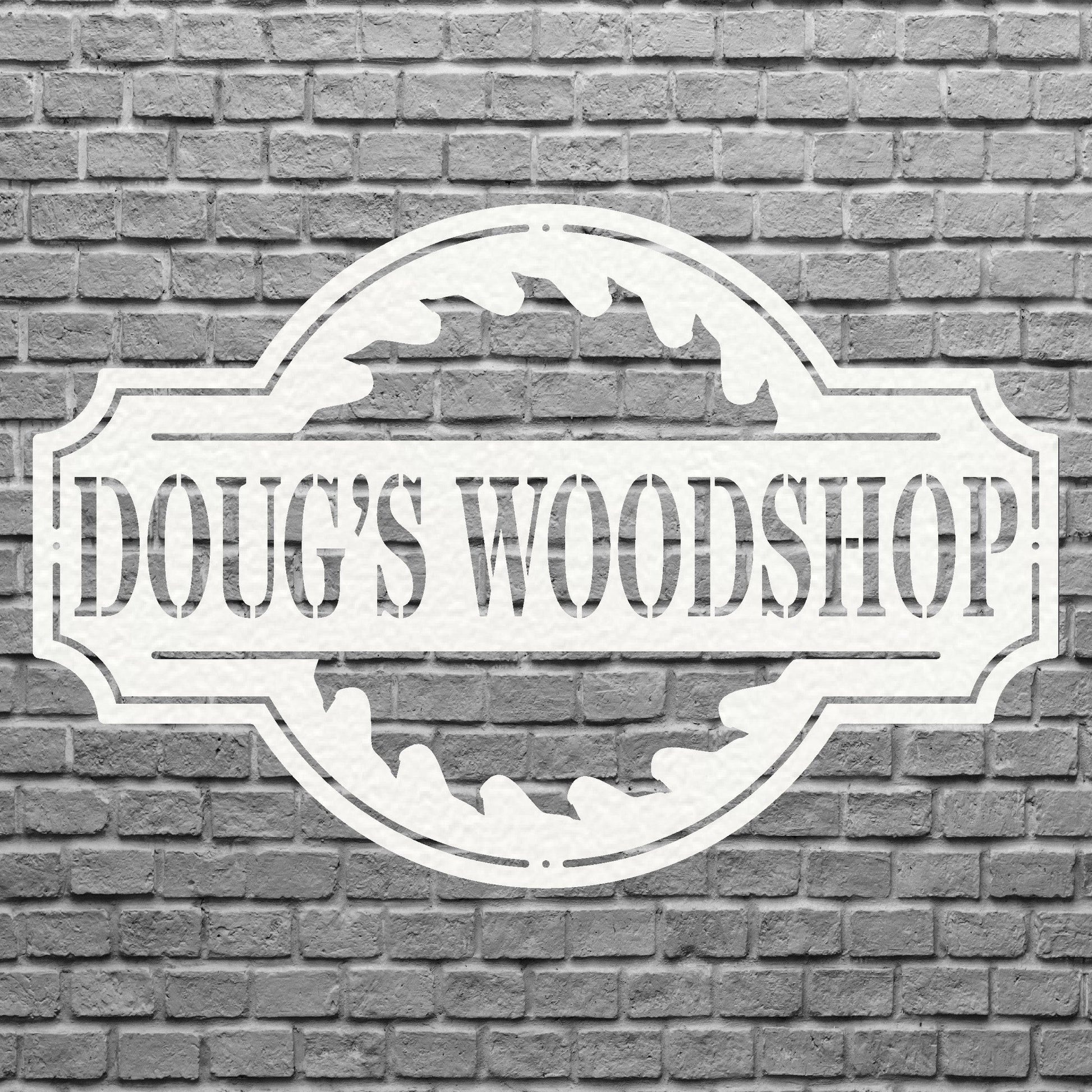 Personalized Name Woodshop Sign, Woodshop Decor Metal Wall Art, Laser Cut Metal Sign, Metal Wall Decor, Outdoor Metal Sign