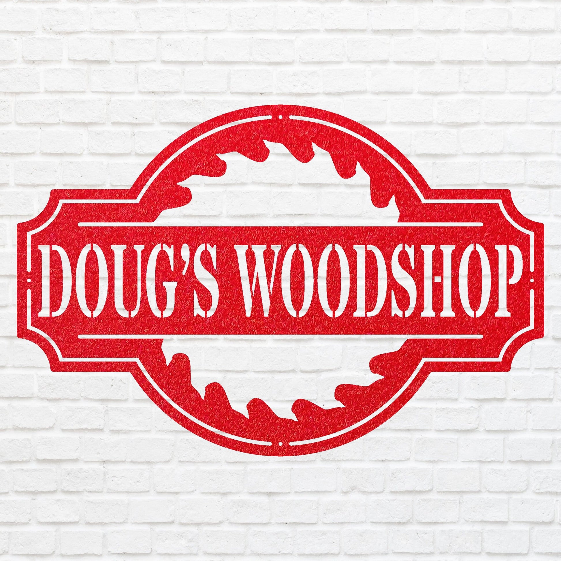 Personalized Name Woodshop Sign, Woodshop Decor Metal Wall Art, Laser Cut Metal Sign, Metal Wall Decor, Outdoor Metal Sign
