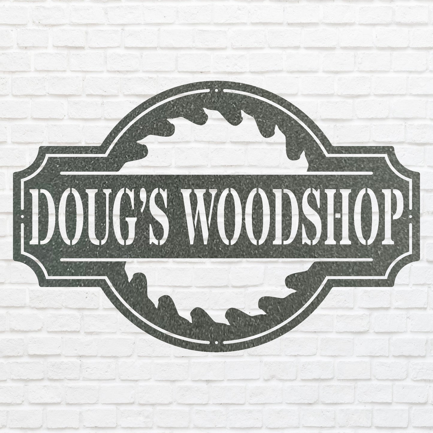 Personalized Name Woodshop Sign, Woodshop Decor Metal Wall Art, Laser Cut Metal Sign, Metal Wall Decor, Outdoor Metal Sign