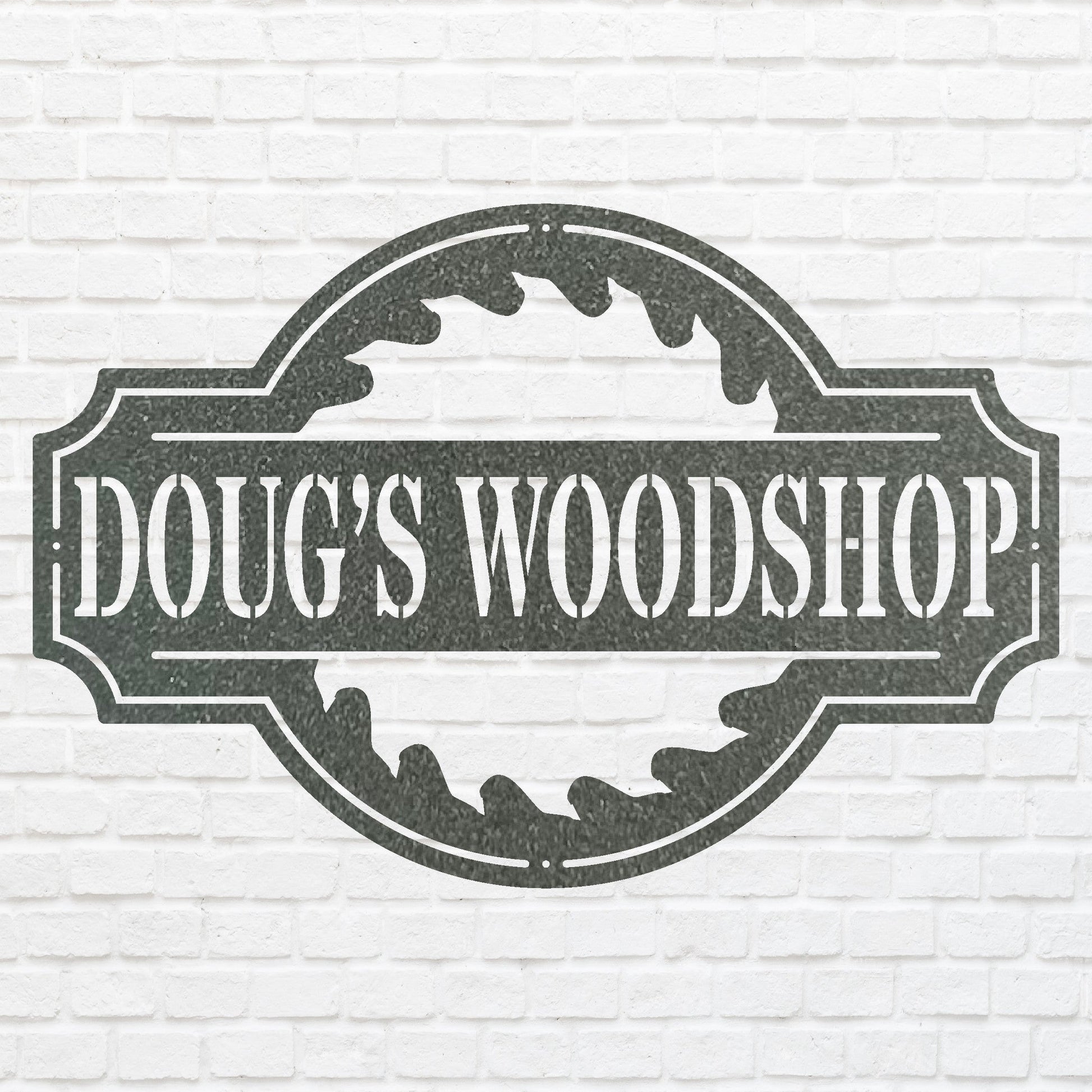 Personalized Name Woodshop Sign, Woodshop Decor Metal Wall Art, Laser Cut Metal Sign, Metal Wall Decor, Outdoor Metal Sign