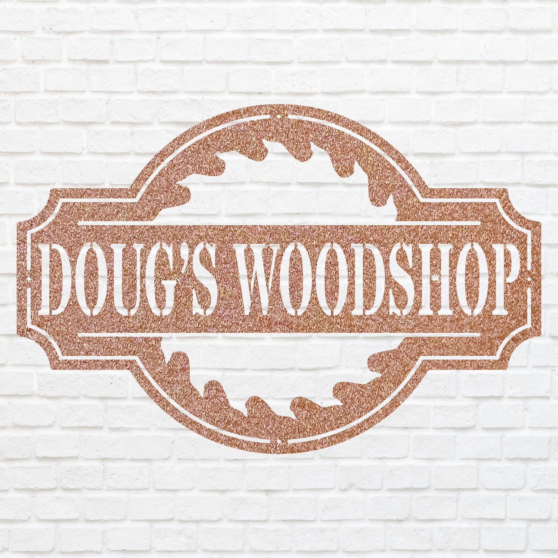 Personalized Name Woodshop Sign, Woodshop Decor Metal Wall Art, Laser Cut Metal Sign, Metal Wall Decor, Outdoor Metal Sign