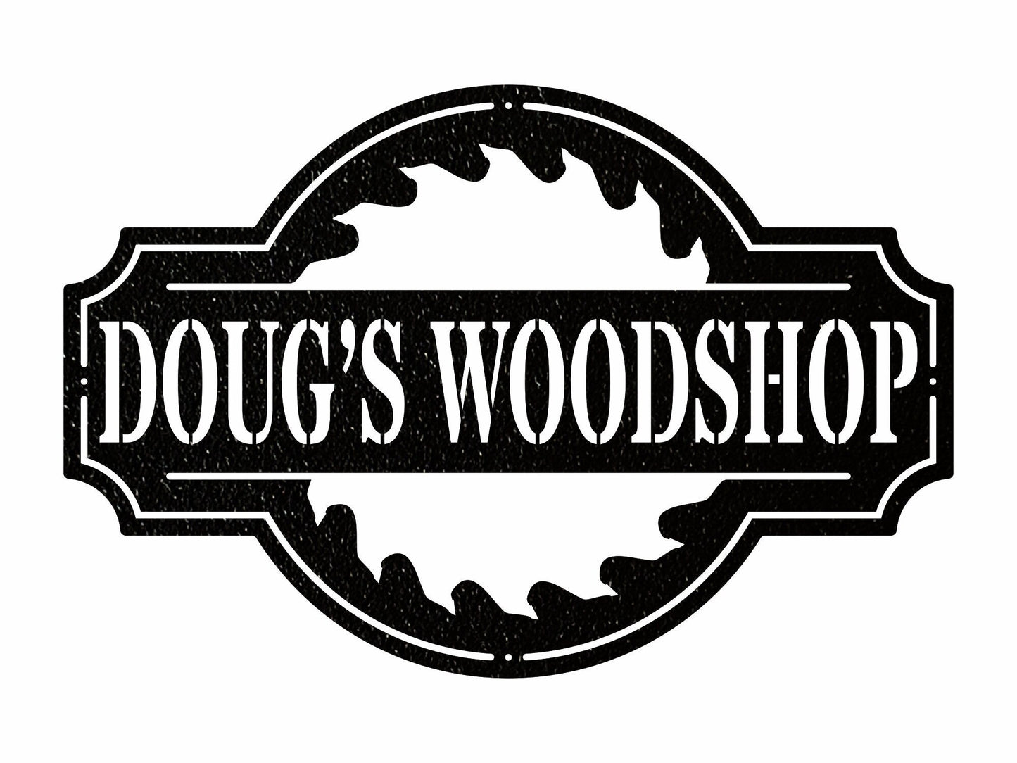 Personalized Name Woodshop Sign, Woodshop Decor Metal Wall Art, Laser Cut Metal Sign, Metal Wall Decor, Outdoor Metal Sign