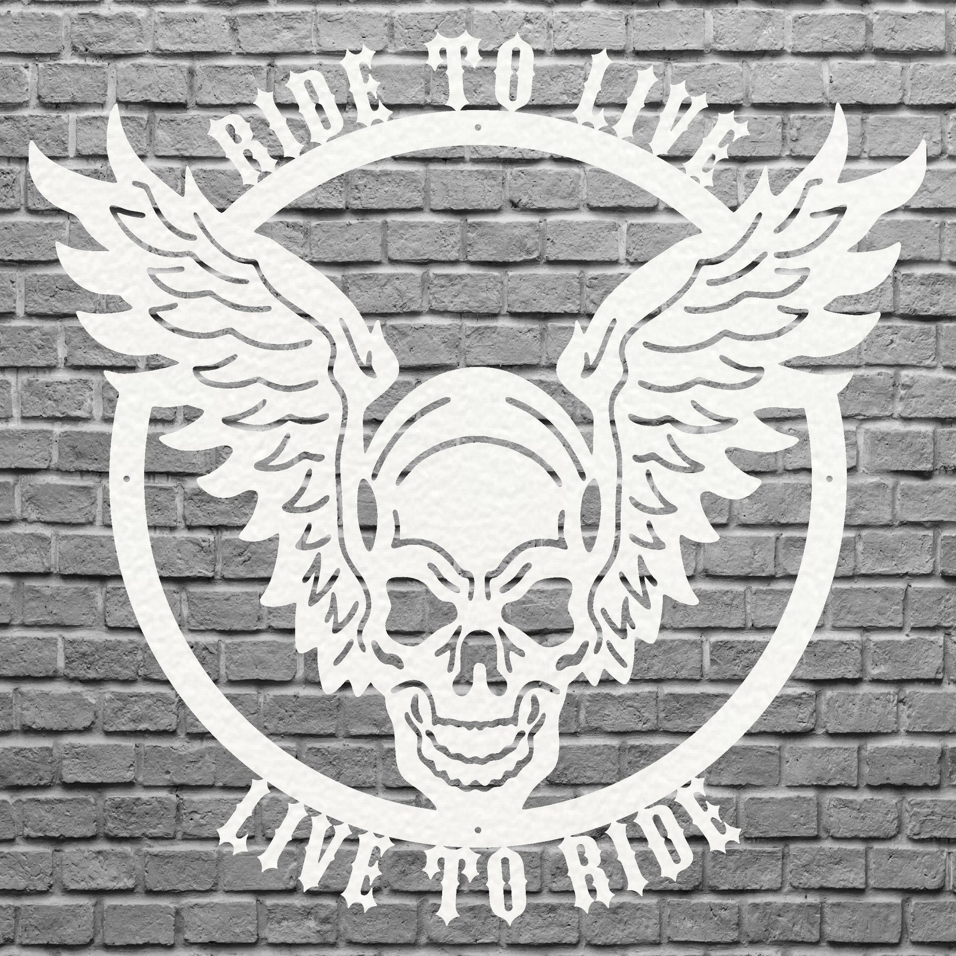 Live to Ride, Ride to Live, Skull Metal Wall Art, Biker Skull Wall Decor, Bike Lover Wall Art, Boy Room Decor, Garage Decor