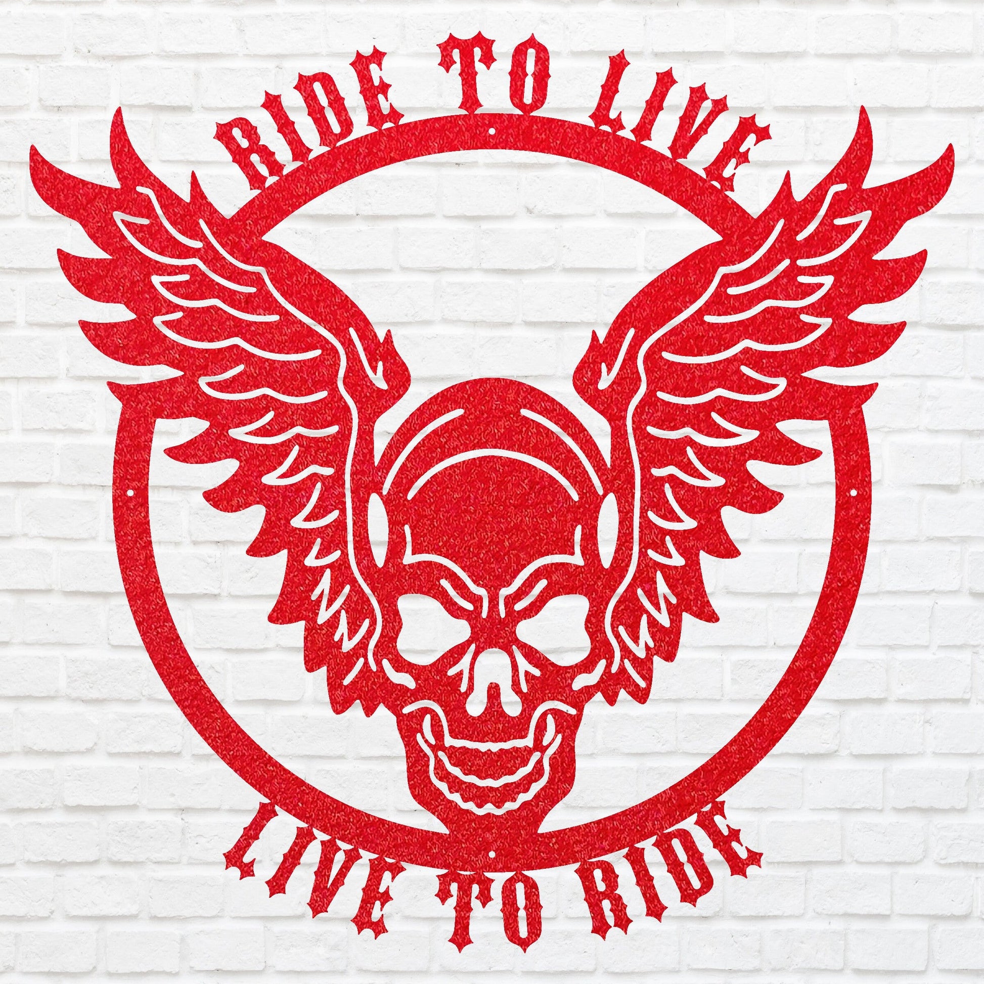 Live to Ride, Ride to Live, Skull Metal Wall Art, Biker Skull Wall Decor, Bike Lover Wall Art, Boy Room Decor, Garage Decor