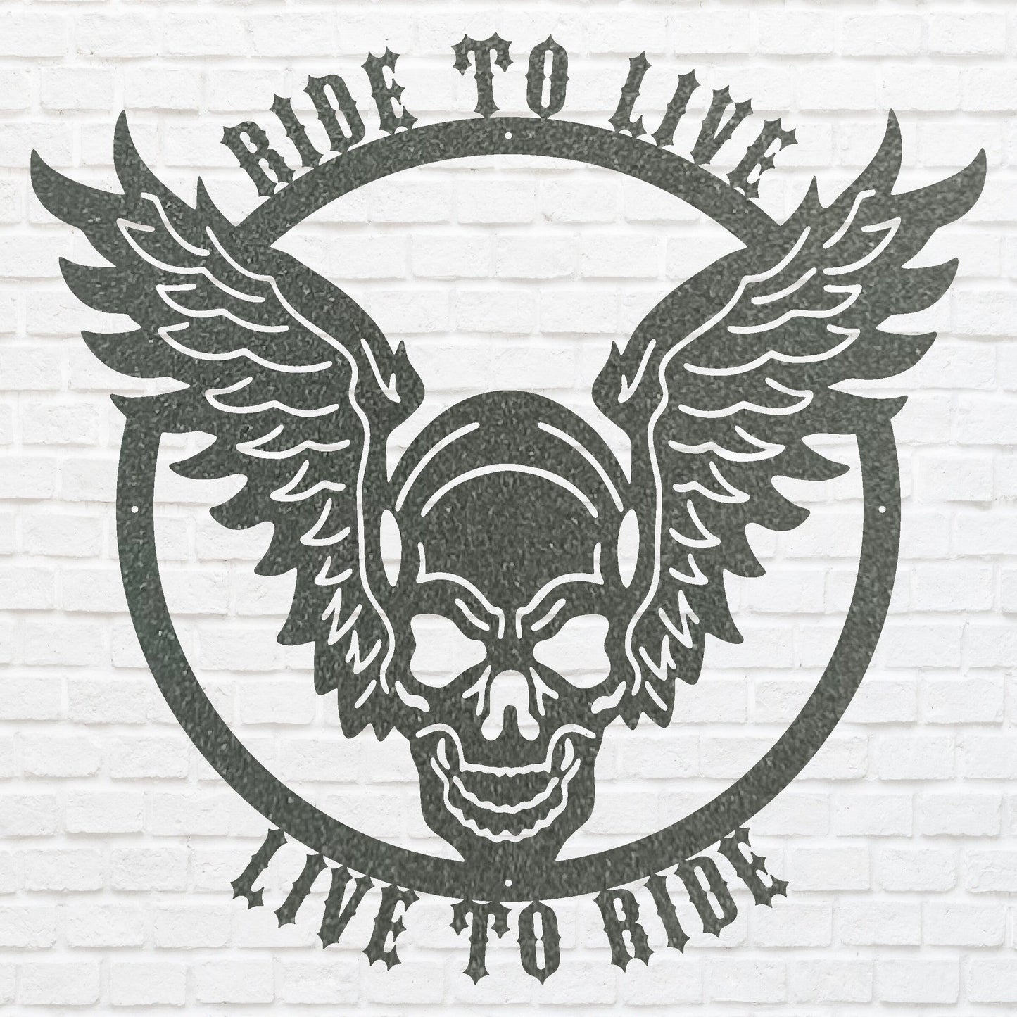 Live to Ride, Ride to Live, Skull Metal Wall Art, Biker Skull Wall Decor, Bike Lover Wall Art, Boy Room Decor, Garage Decor