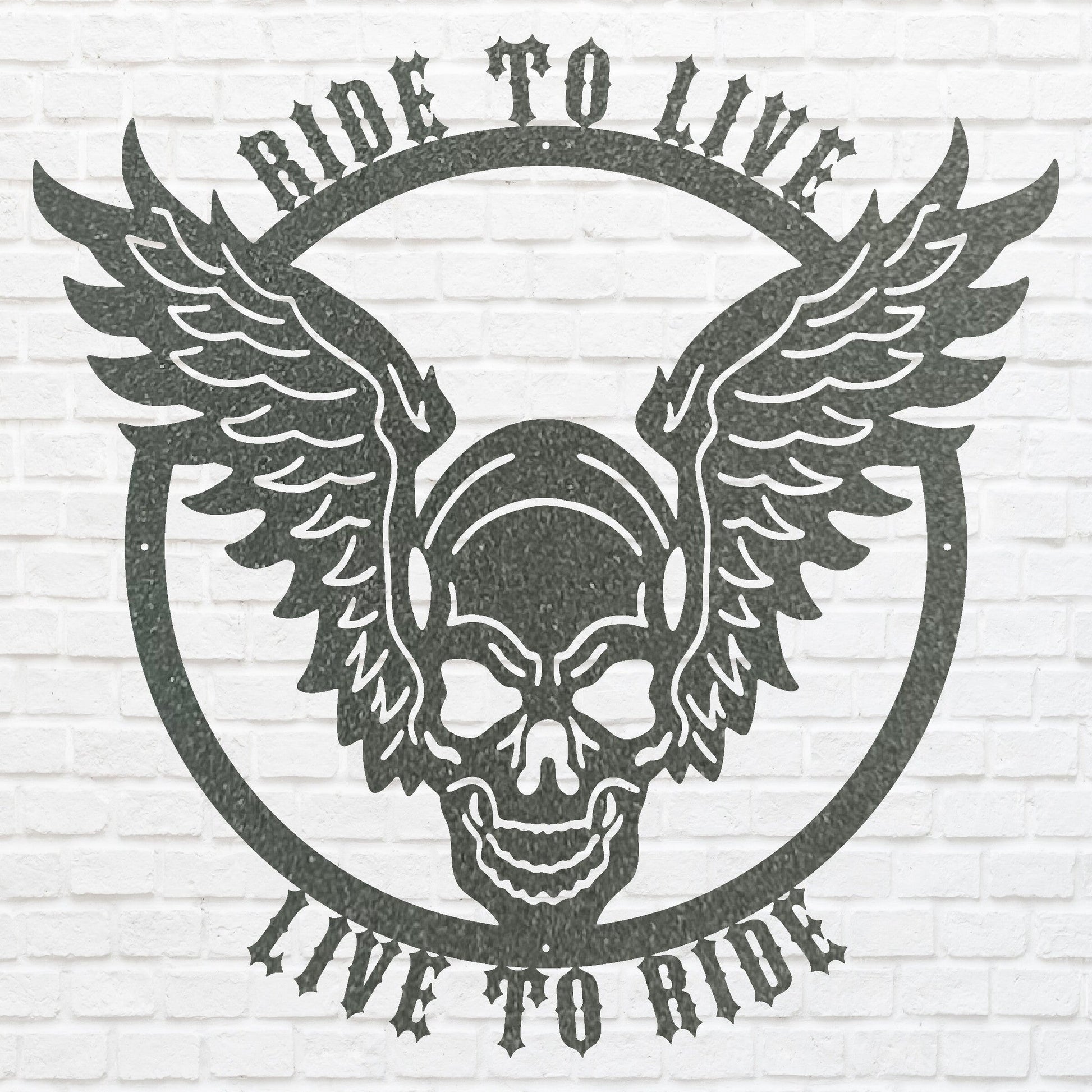 Live to Ride, Ride to Live, Skull Metal Wall Art, Biker Skull Wall Decor, Bike Lover Wall Art, Boy Room Decor, Garage Decor