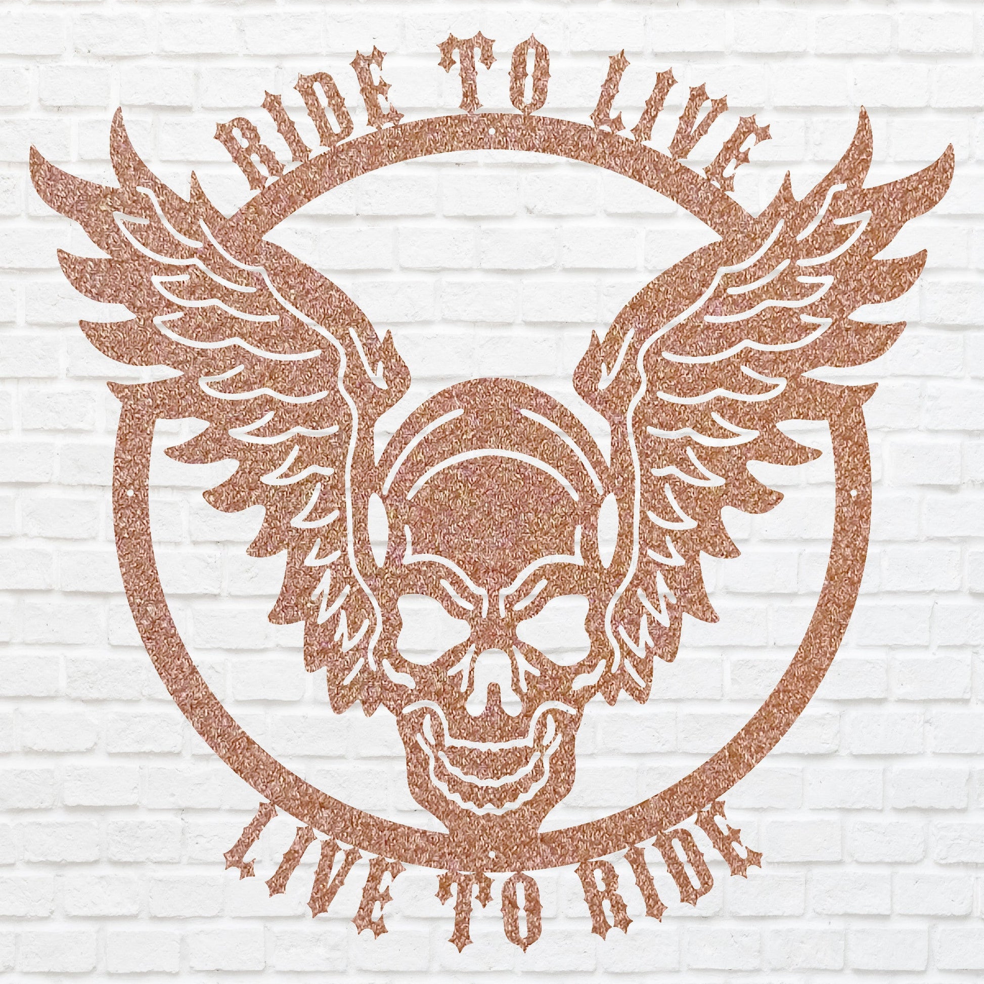 Live to Ride, Ride to Live, Skull Metal Wall Art, Biker Skull Wall Decor, Bike Lover Wall Art, Boy Room Decor, Garage Decor