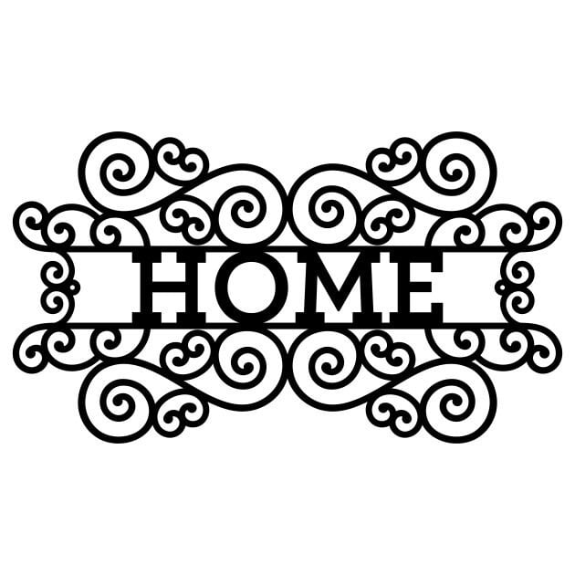 Home Sign Metal Wall Art, Laser Cut Home Decor Wall Art, Farmhouse Outdoor Sign, Front Door Sign, Black Metal Sign For Home