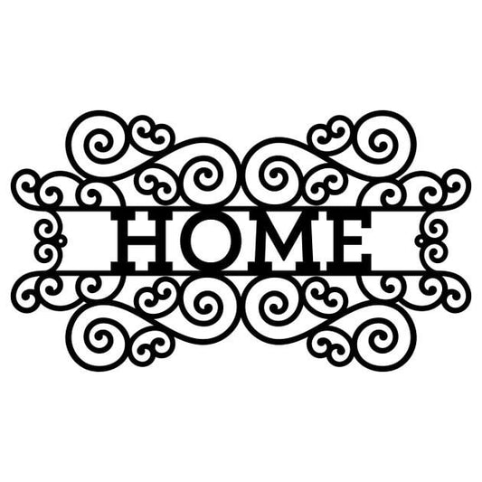 Home Sign Metal Wall Art, Laser Cut Home Decor Wall Art, Farmhouse Outdoor Sign, Front Door Sign, Black Metal Sign For Home