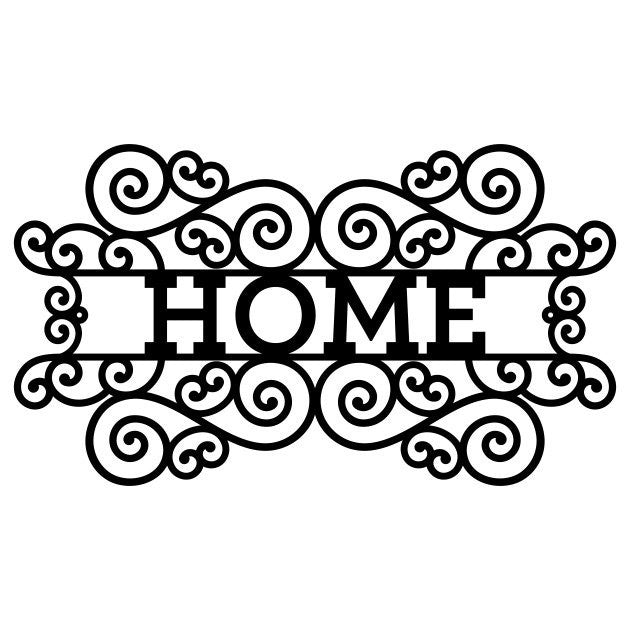 Home Sign Metal Wall Art, Hanging Wall For New Home Gift, Geometric Wall Art For Farmhouse Decor, Outdoor Laser Cut Metal Sign