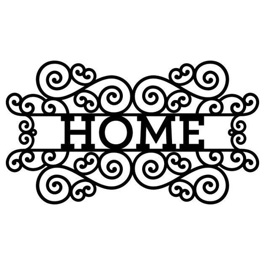 Home Sign Metal Wall Art, Hanging Wall For New Home Gift, Geometric Wall Art For Farmhouse Decor, Outdoor Laser Cut Metal Sign