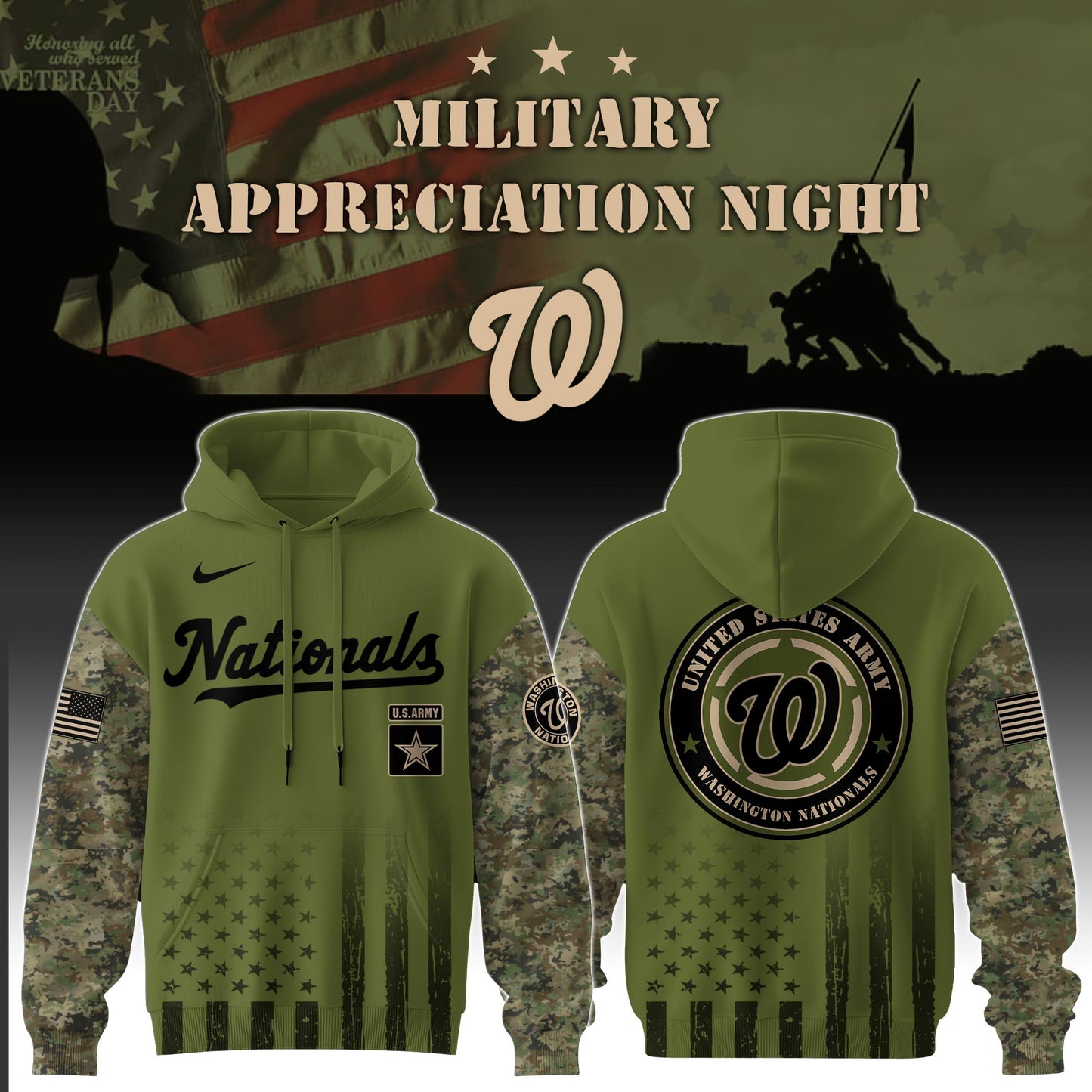 _Washington Nationals x MLB x Army Military Appreciation Night Hoodie Editions Limited