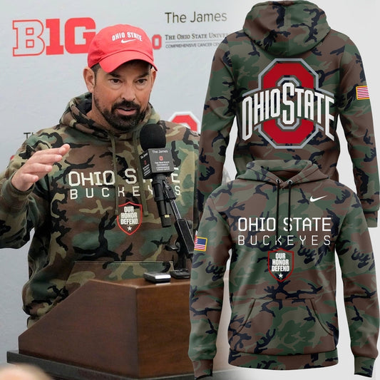 .Limited Edition Military Appreciation Ohio State Buckeyes Football Hoodie