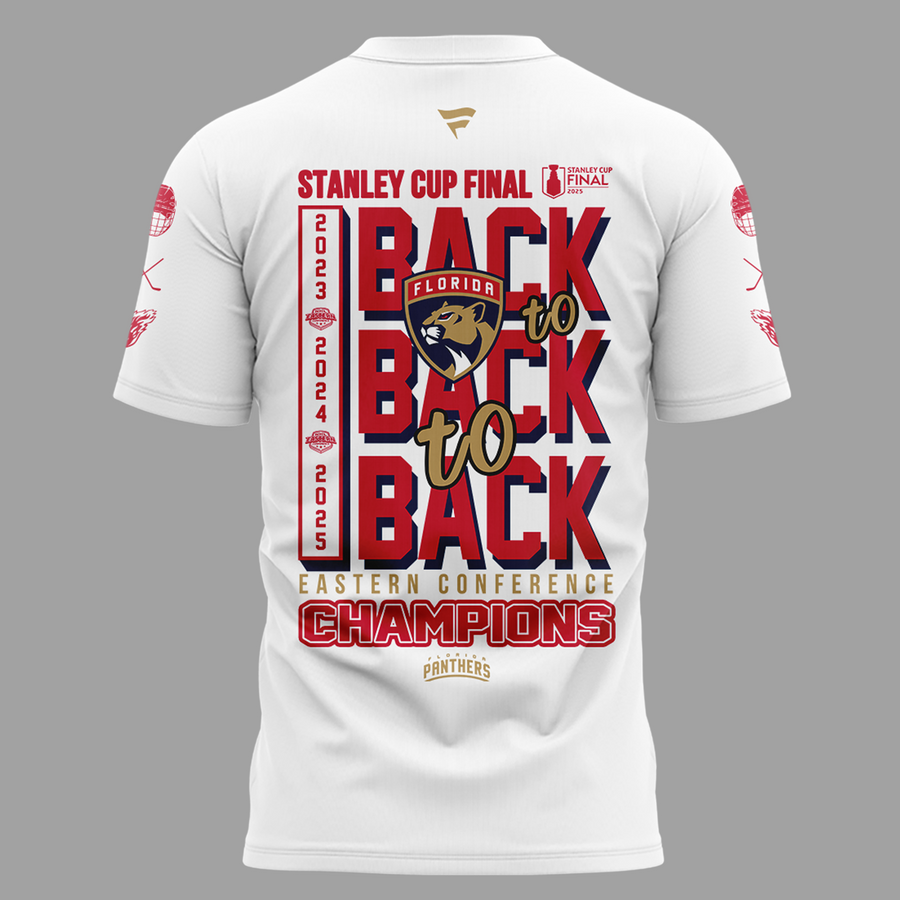Special Edition Florida Panthers Back-To Back-To-Back Eastern Conference Champions T-Shirt 2025