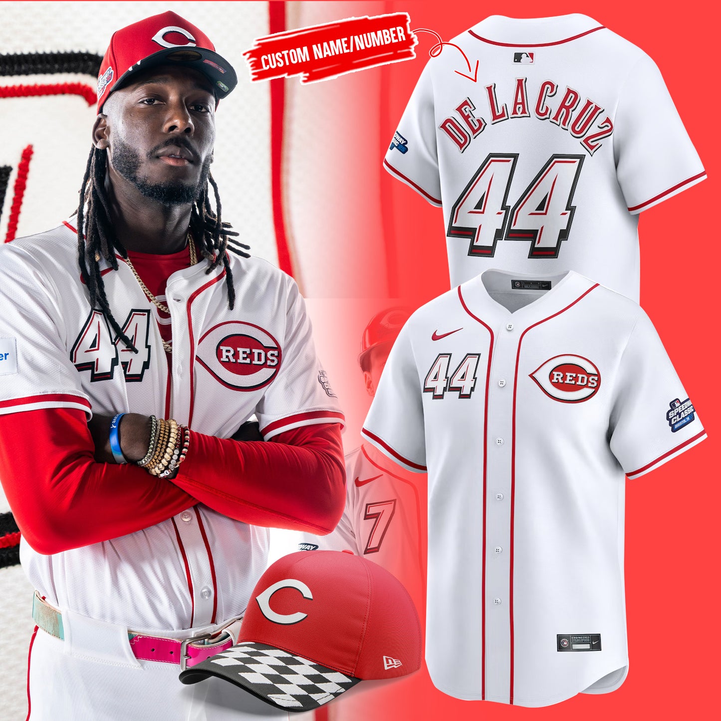 .Cincinnati Reds 2025 Speedway Classic Alternate Limited Jersey
