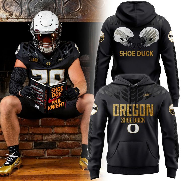 Oregon Duck Shoe Duck Black Hoodie