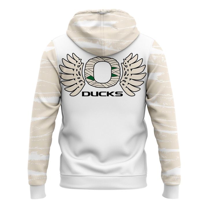 Oregon Ducks Mummy Mode White Combo Hoodie