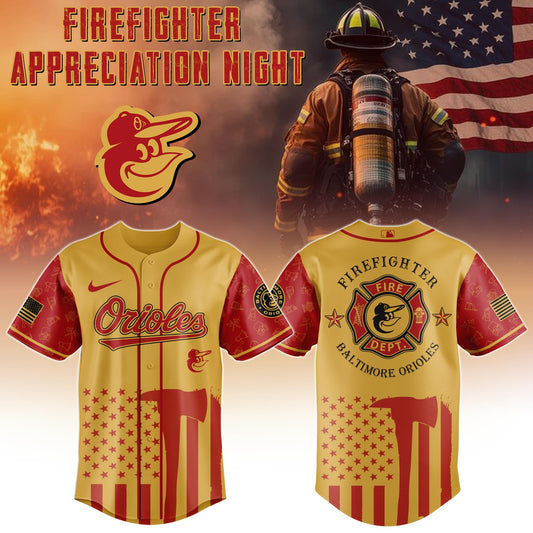 .         Baltimore Orioles   MLB x Firefighter Appreciation Night Special Edition Jersey 2025