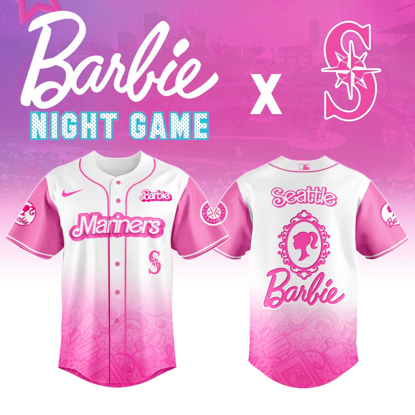 . Seattle Mariners MLB x Barbie Night Game Limited Edition Jersey 2025